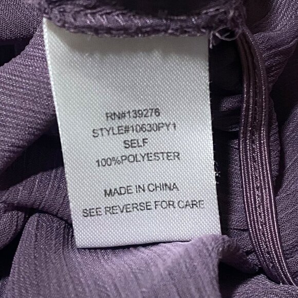Daniel Rainn Purple Chiffon Tunic Top Lace Detail Size Large - Picture 6 of 6